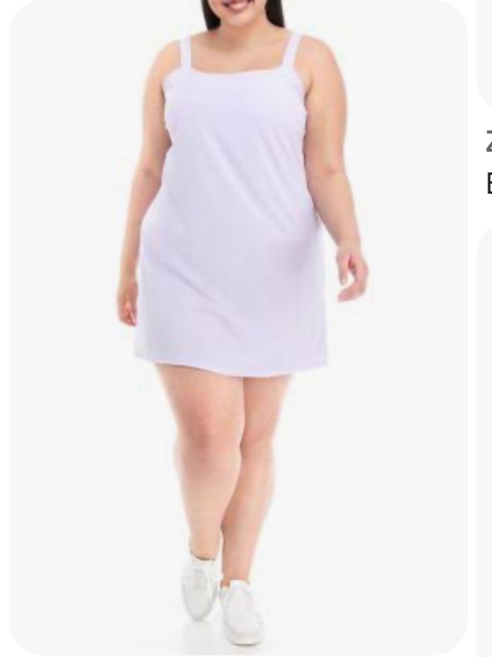 ZELOS Plus Size Sleeveless A-Line Active Dress in lilac,